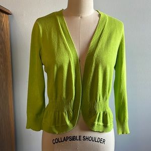 Carolyn Taylor green cardigan